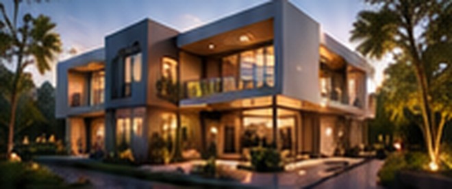 Modern residence with landscaped garden